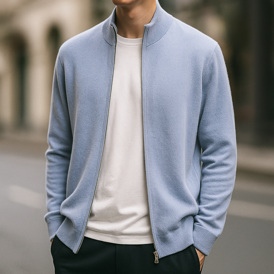 Cashmere Zip Cardigan