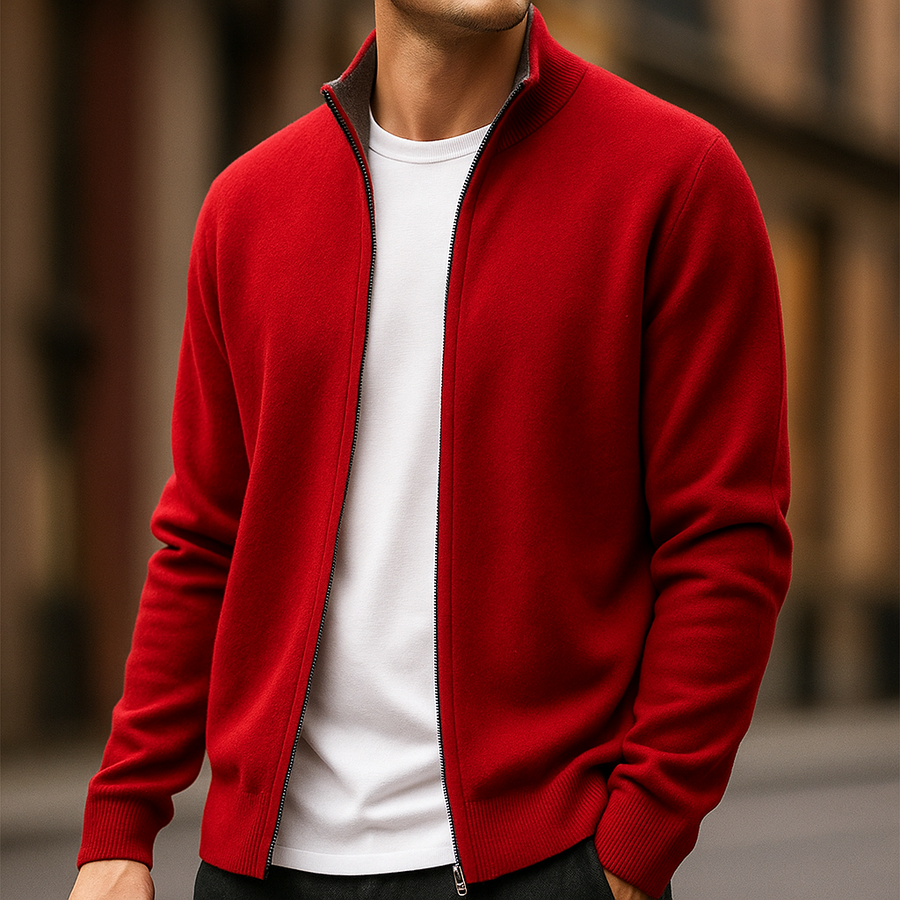 Cashmere Zip Cardigan