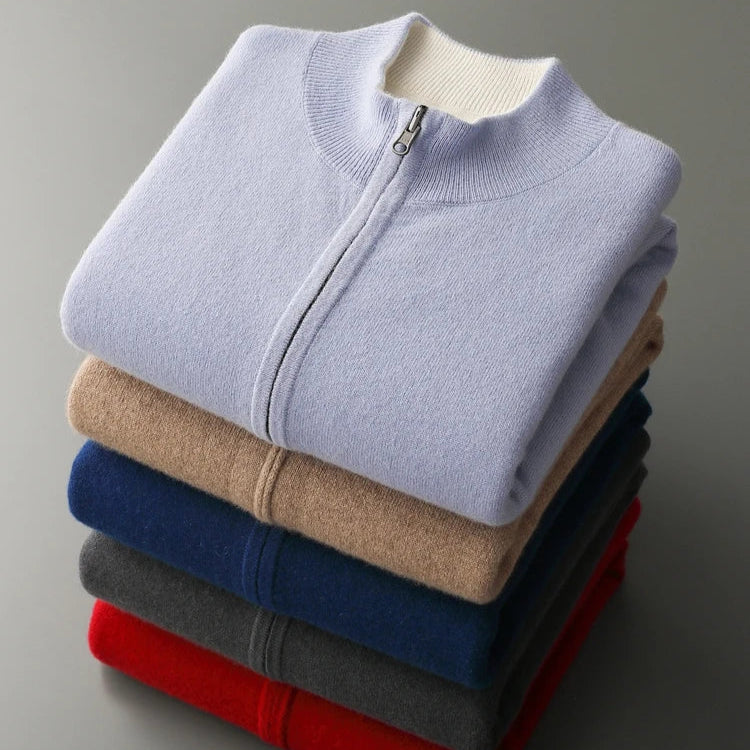 Cashmere Zip Cardigan
